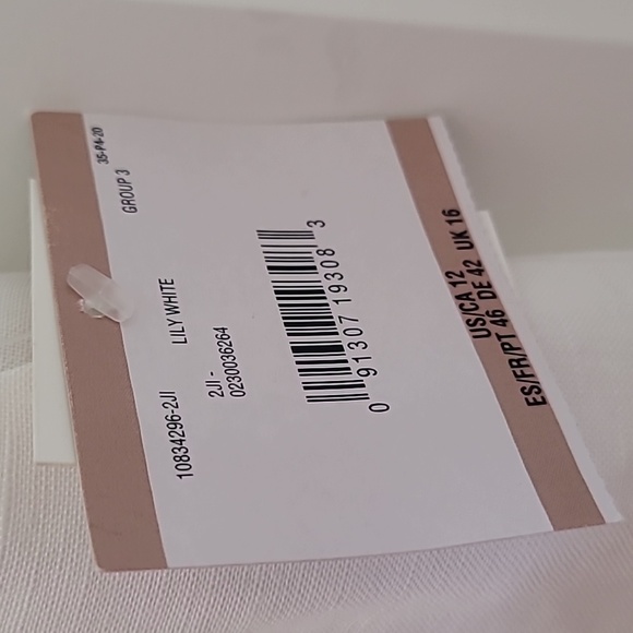 Kasper Linen Flat Front Straight Leg Side Slit Elastic Back Pants - Picture 6 of 10